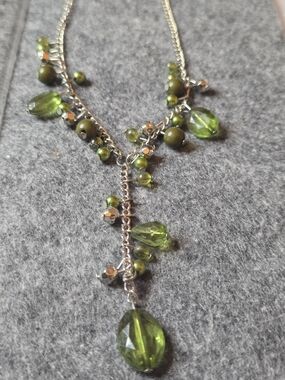 paparazzi Olive Green Beaded Dangle Necklace B8